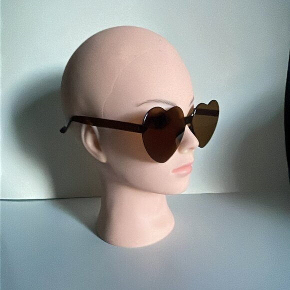 *♪ Heart shaped sunglasses Brown - 2 pair Bundle - Brand New! *♪ - Picture 5 of 15